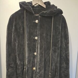 Vintage Velvet Hooded Cape